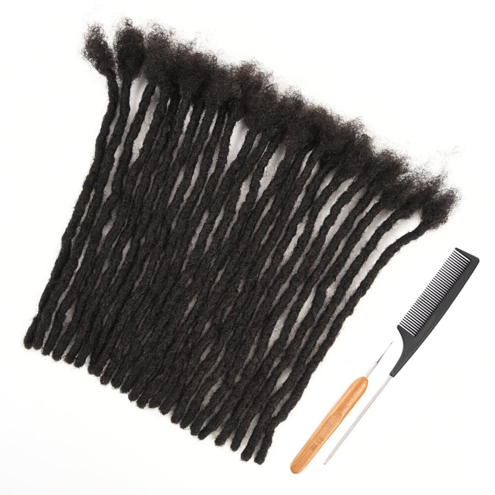 NEW 30 Strands 8" Human Hair Permanant Loc Dreadlock Dreads Natural Extensions
